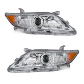 ADCARLIGHTS Camry headlight driver-side chrome housing with amber reflector for clear night visibility.