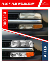 ADCARLIGHTS Chevy Suburban headlight chrome housing boosts nighttime visibility and curb appeal