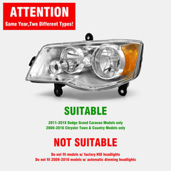 ADCARLIGHTS driver side headlight shows chrome housing and amber reflector for safer nighttime visibility