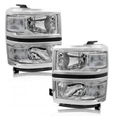 ADCARLIGHTS left chrome headlight assembly for 2014-2015 Silverado improves OE fit and visibility