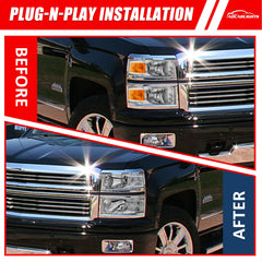 ADCARLIGHTS chrome housing clear reflector right close-up showing premium finish and lens clarity