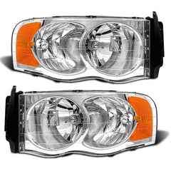 ADCARLIGHTS Dodge Ram 1500 left headlight with chrome housing and amber reflector for improved visibility