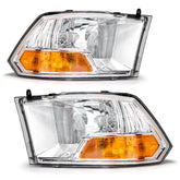 ADCARLIGHTS headlight assembly left with chrome housing and amber reflector for Ram