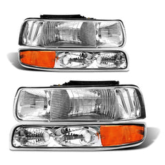 ADCARLIGHTS Silverado 1999-2002 headlight with chrome housing improves nighttime visibility.