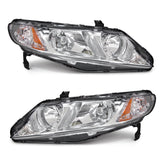 ADCARLIGHTS headlight assembly for 2006-2011 Civic with chrome housing enhances daytime visibility.