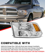 ADCARLIGHTS Ram headlight assembly front view showing chrome finish.