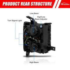 Adcarlights OE style assembly matching Silverado 2014 2015 design for seamless integration.