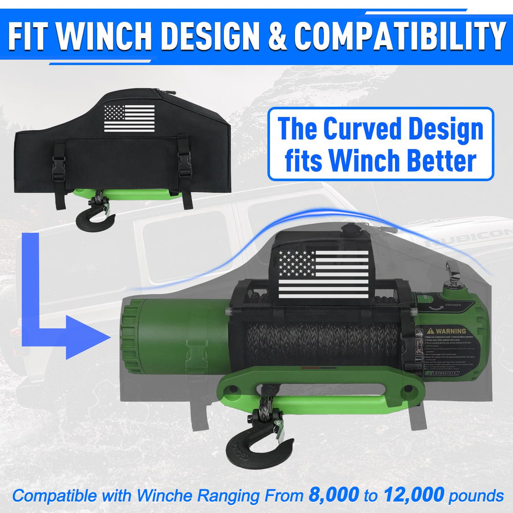 Addsafety winch cover showing UV-resistant and tear-proof material in sunny conditions
