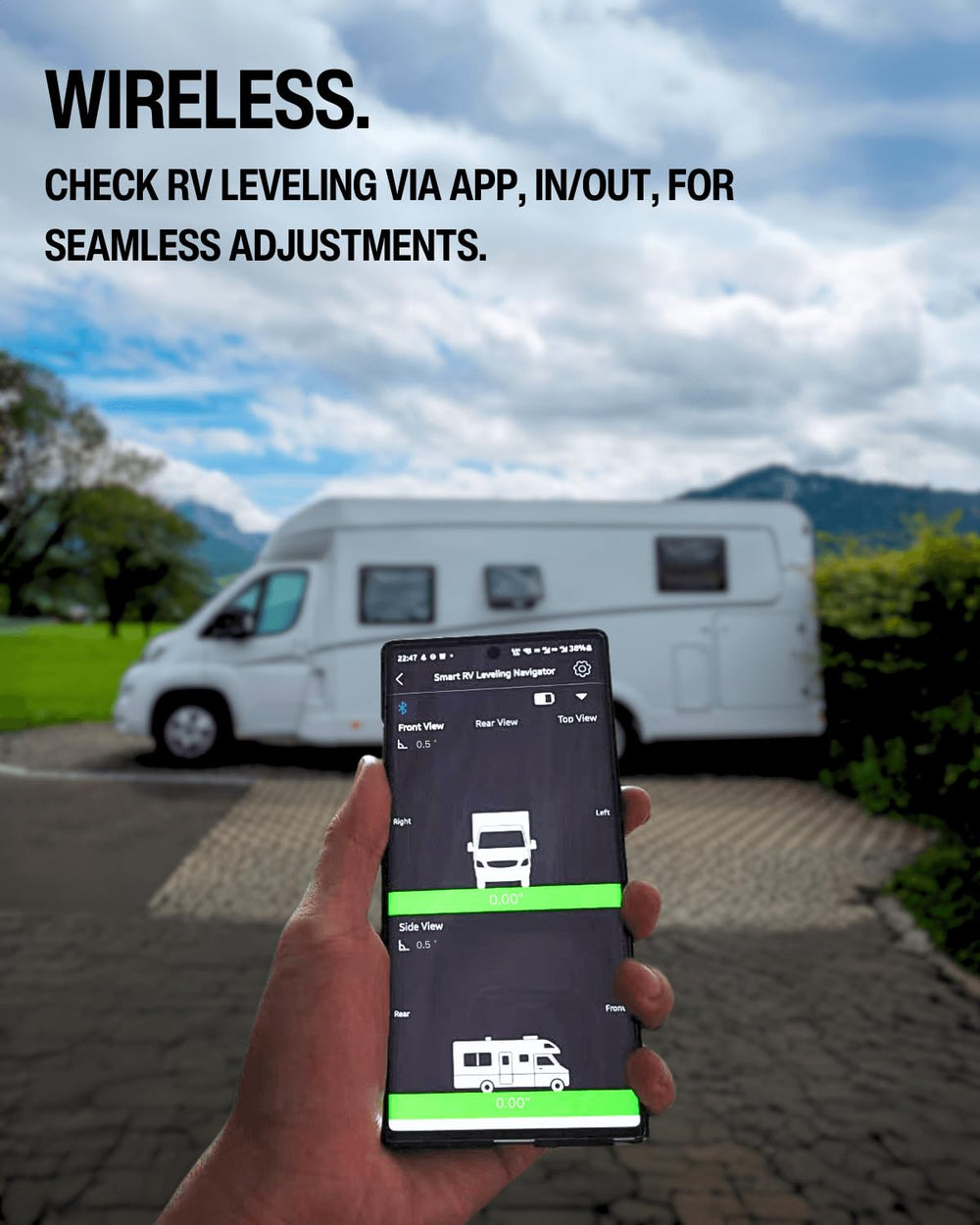 ADDWel XPARKLE app interface guides effortless leveling via phone