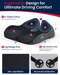 ADERI Gel Wedge Cushion memory foam core supports tailbone and hips