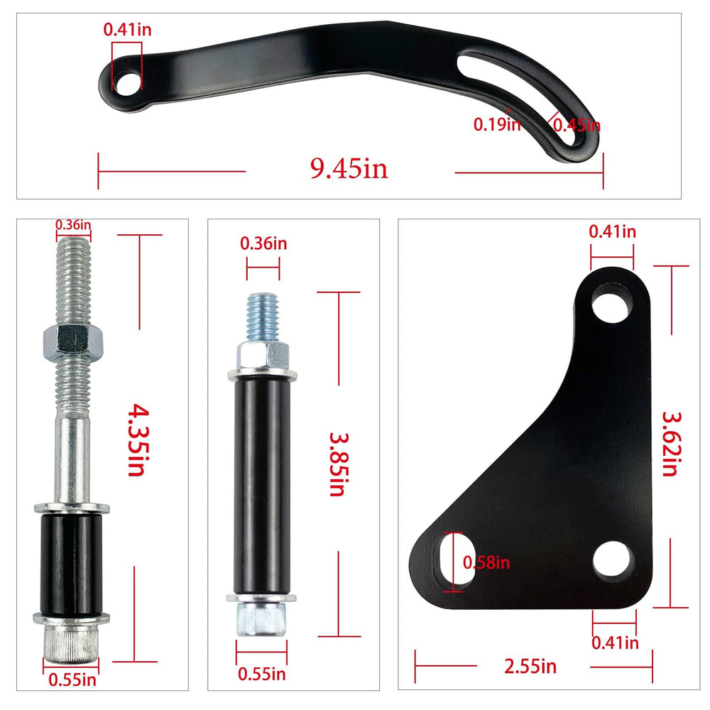 Adorish bracket kit with pulley compatibility for long and short water pumps