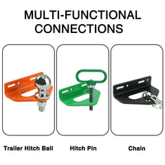Adorish heavy-duty plate-steel hitch designed for rugged yard tasks.