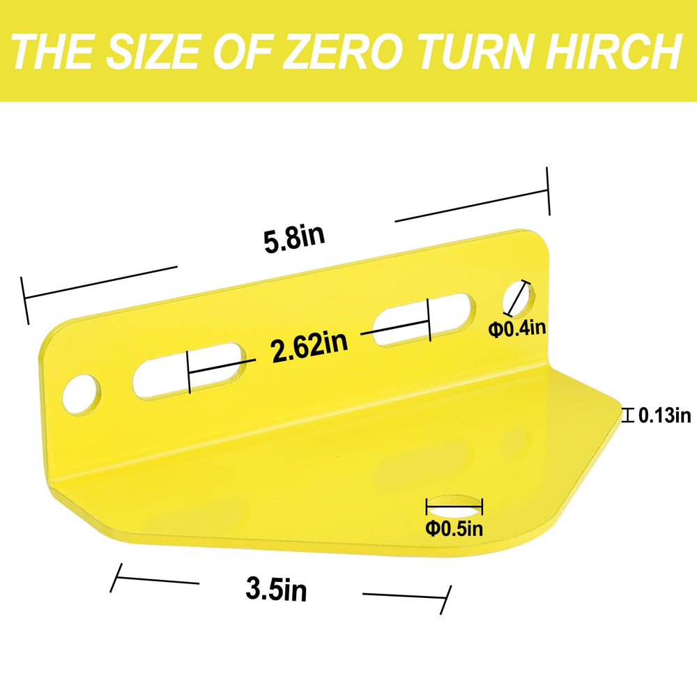 Adorish hitch bracket with slotted holes enabling quick alignment.
