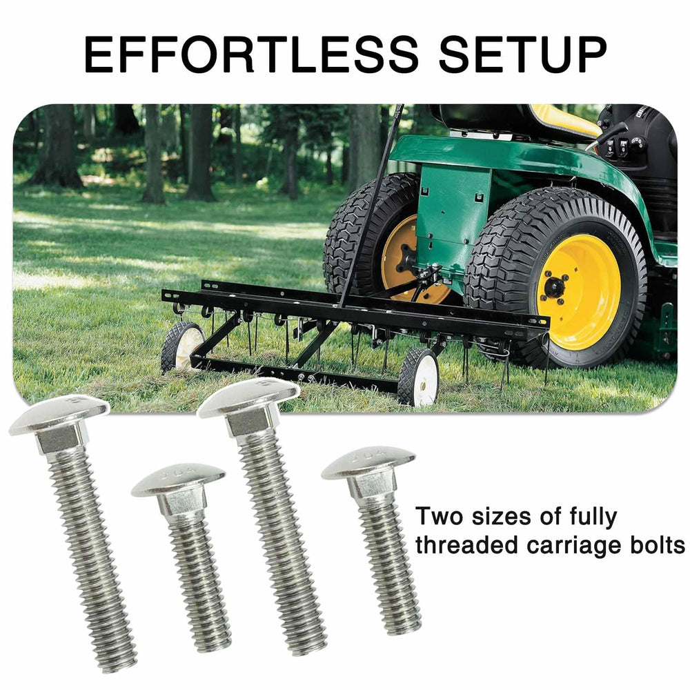 Adorish yard trailer towing with mower makes moving gear easier.