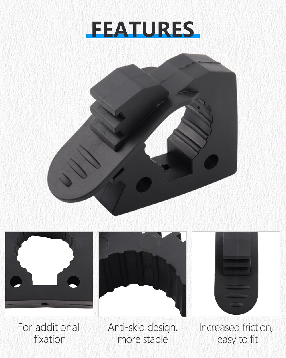ADTOPI wide-fit shovel holder fits 1-1/7 to 1-3/7 inch handles.