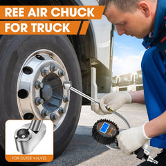 Adullama compatible with ¼” NPT compressors for wide vehicle tire coverage.