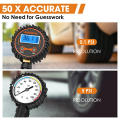 Adullama stainless steel body and braided hose resist wear during frequent tire maintenance.
