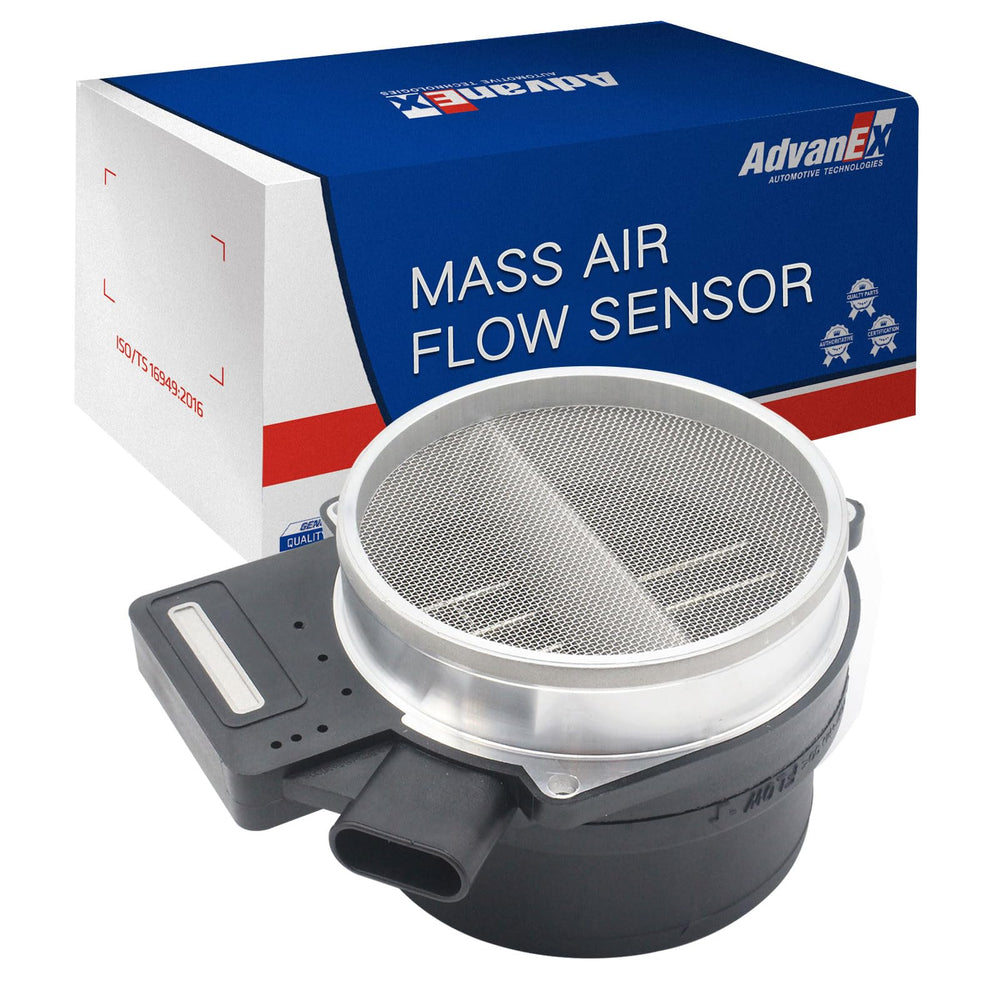 AdvanEX MAF sensor front view, compact design for precise air intake measurement