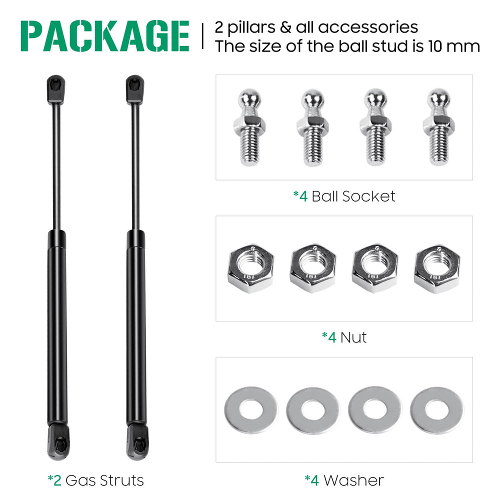 Aeagle 20in gas struts compressed length improves compact storage and installation versatility.