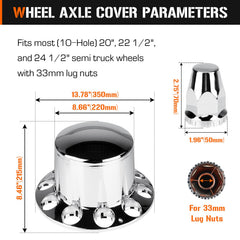 Aeagle 33mm screw-on lug nut cover fits securely, reducing dirt exposure.