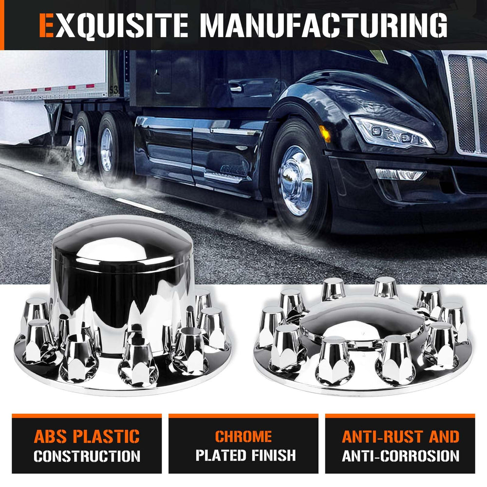 Aeagle 33mm screw-on lug nut covers secure the look with chrome protection.