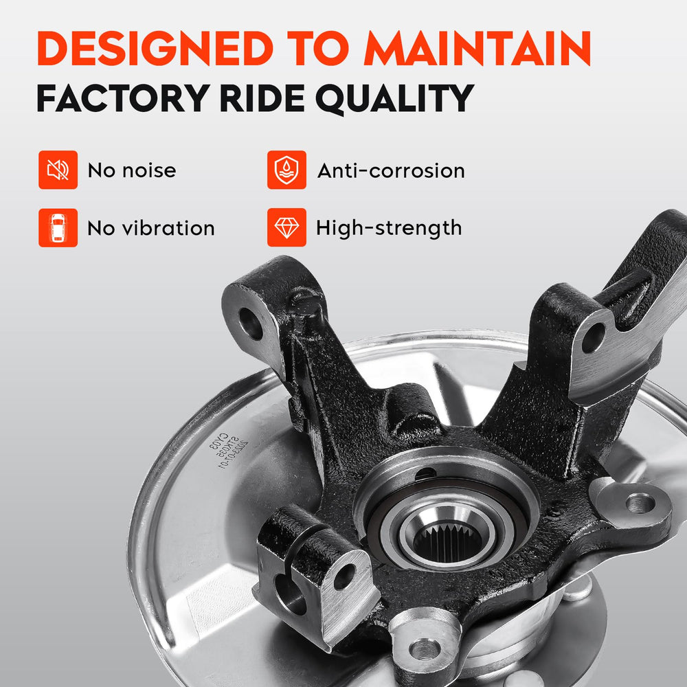 Aeagle anti-corrosion finish on knuckle helps resist rust in tough road conditions.