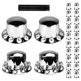 Aeagle dome rear axle cover assembly for semi trucks enhances hub aesthetics and protection.