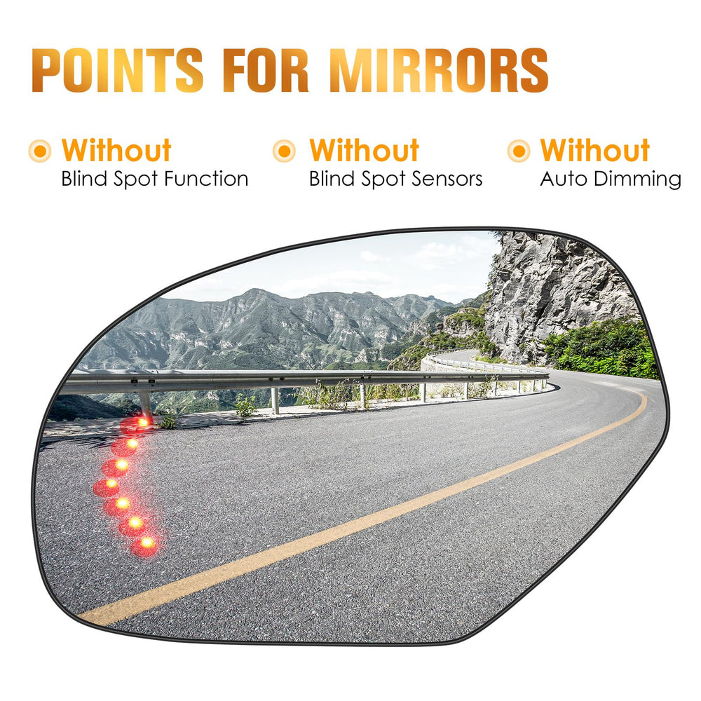 Aeagle left heated mirror glass for Tahoe helps lanes stay visible in snow