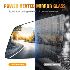 Aeagle driver left side heated mirror glass for Chevrolet Traverse keeps reflections clear in snow.