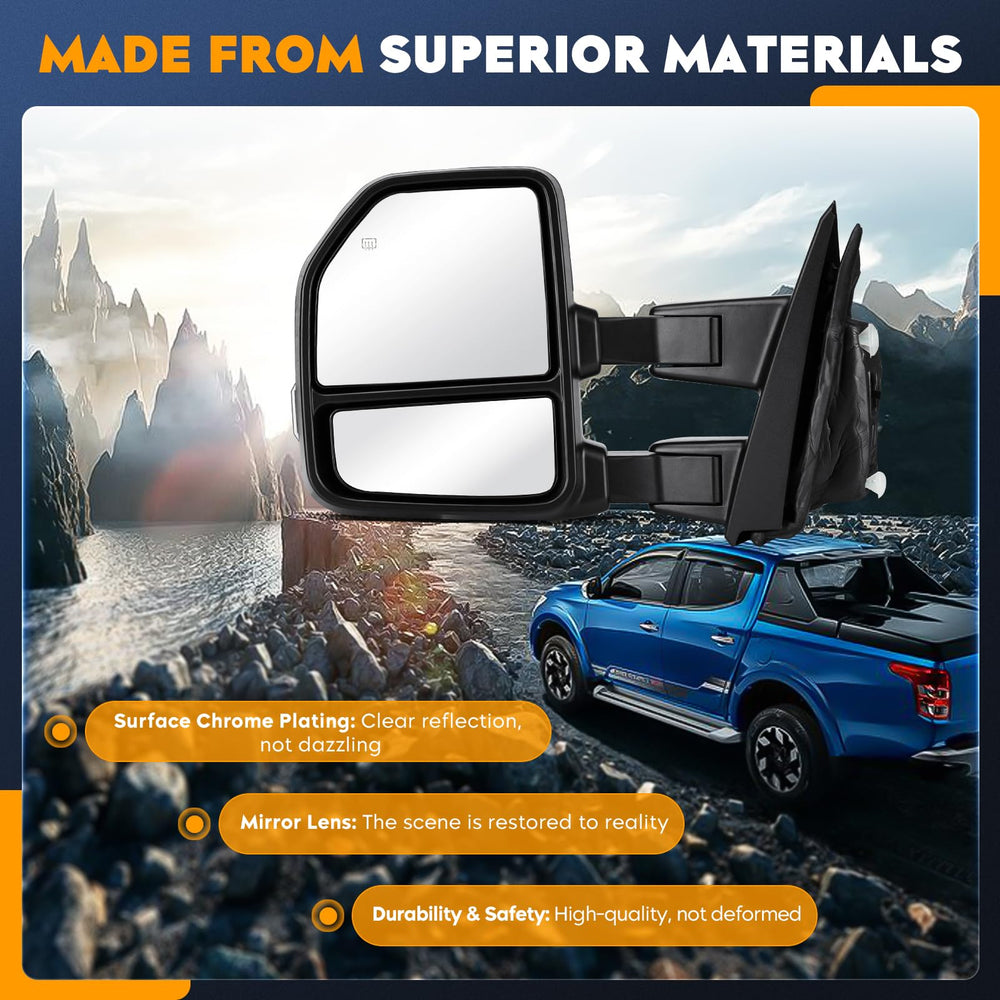 Aeagle F-150 mirror glass closeup highlights clarity and durability.