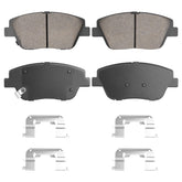 Aeagle front ceramic brake pads with grooved design reduce noise and improve ventilation.