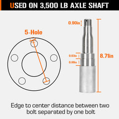 Aeagle grease seal shields the hub from moisture and dust.