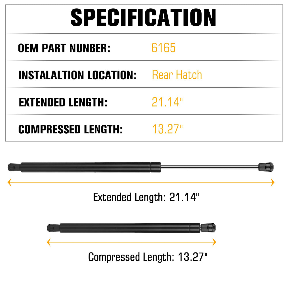Aeagle Buick Enclave gas spring rod 6165 ensures safe, controlled lift.