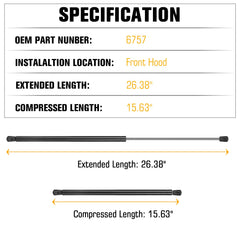 Aeagle hood lift strut installation guide shows quick, tool-free setup