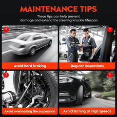Aeagle one-year warranty badge on steering knuckle assembly for peace of mind.