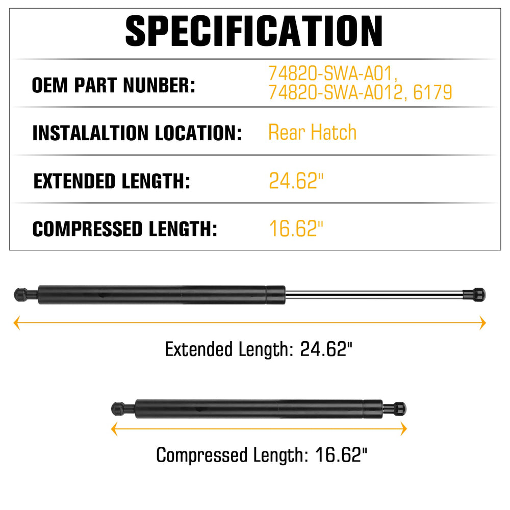 Aeagle rear hatch lift support for CR-V reduces tailgate effort during open.