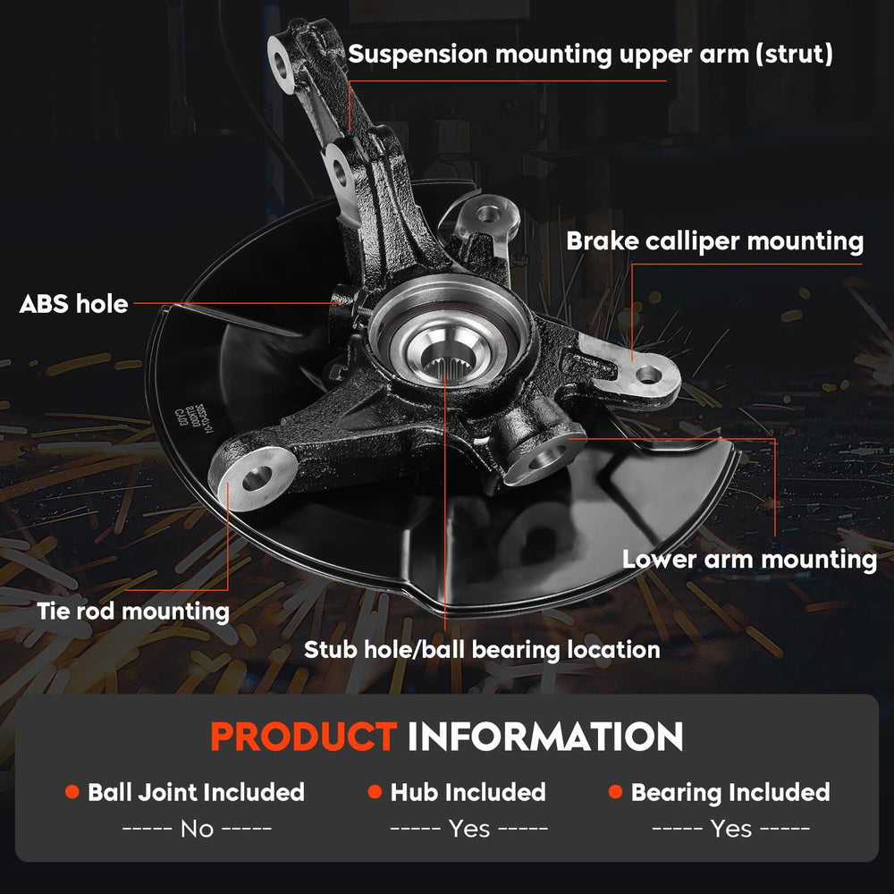 Aeagle steering knuckle assembly packaging and components.