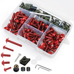AEEAST 177Pcs fairing bolt kit laid out for universal sportbike fit and quick reference.