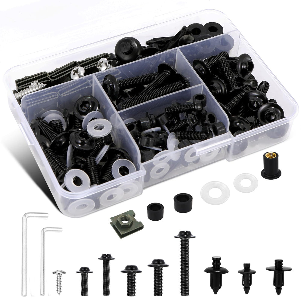 AEEAST 210Pcs fairing bolts universal fit for quick bike assembly