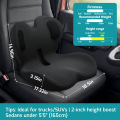 AEGIS Car Seat Cover memory foam cushion provides 2-inch height boost for better visibility