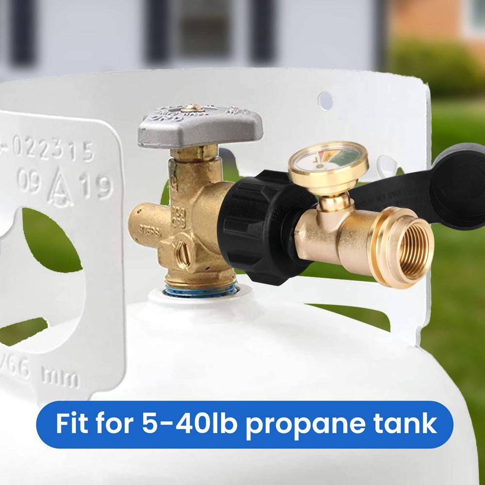 Aekops gauge enables leak testing with soapy water.