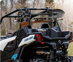 Aeloifft roll-bar gun holder showing compatibility with multiple bar sizes.