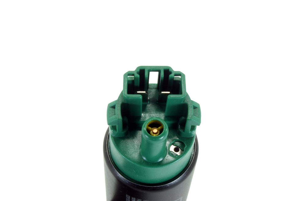 AEM 340lph pump with pre-filter confirms filtration near intake for cleaner fuel supply.