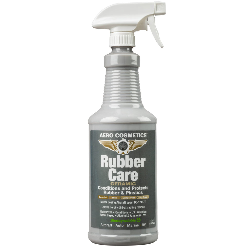 Aero Cosmetics Rubber Care bottle pour for easy application and satin-matte tire finish.