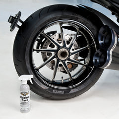 Aero Cosmetics Rubber Care keeps tires and plastics cleaner longer.