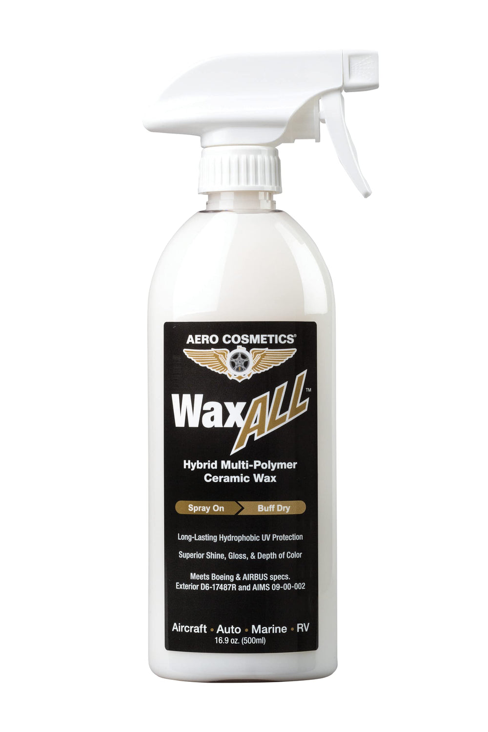 Aero Cosmetics Wax ALL bottle front showing premium ceramic protection for vehicles.