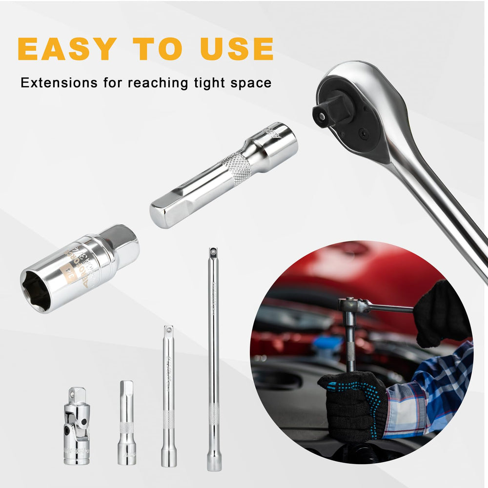 AEROFORCE socket set includes nine sizes for versatile fit
