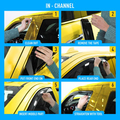 Set of four visors for all four side windows of the Kia K5.
