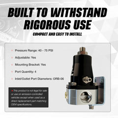 Aeromotive regulator vacuum boost port demonstrates boost‑referenced control.