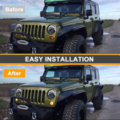 Aexploer Wrangler JK durable ABS housing improves resilience.